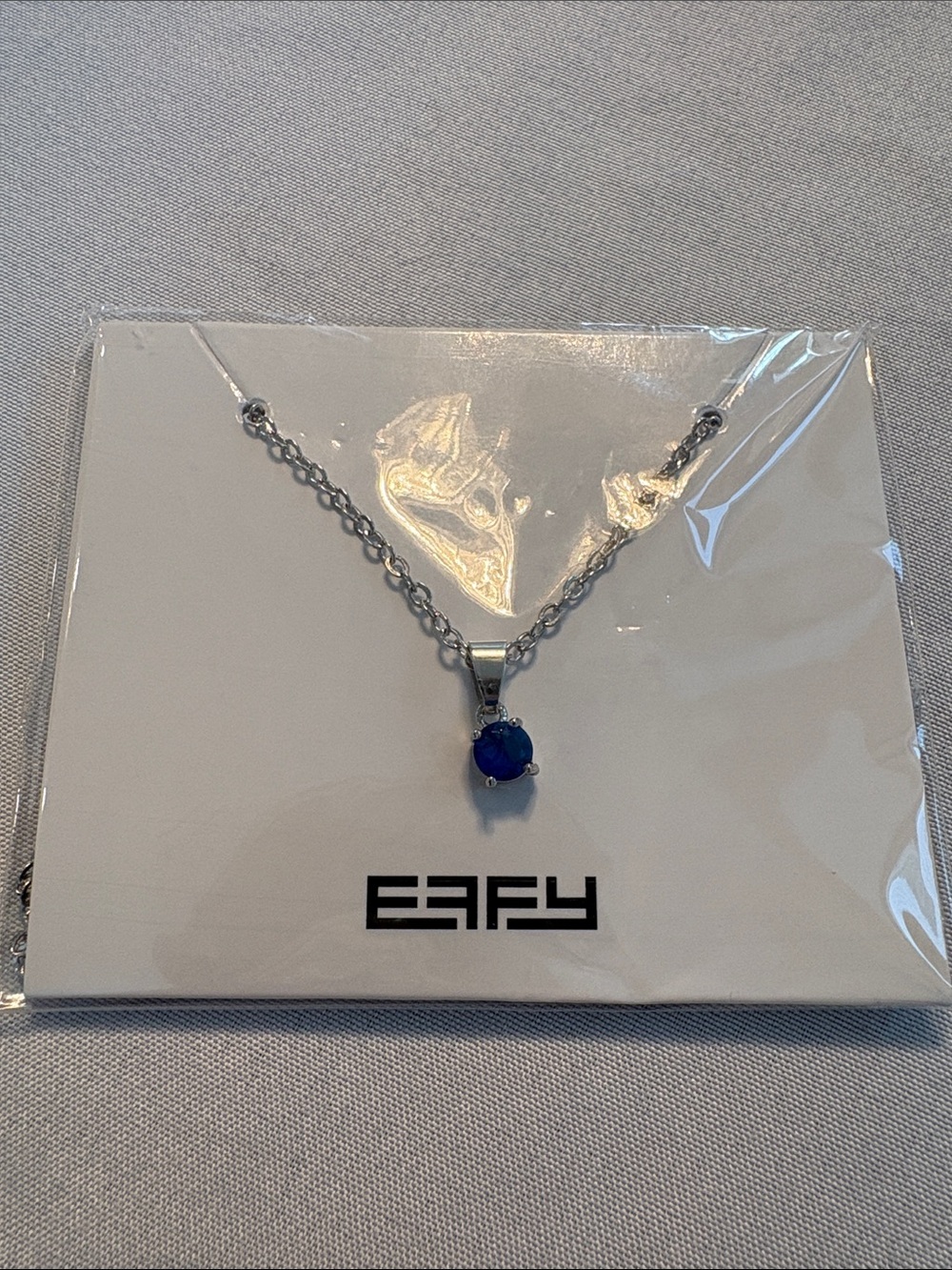 Effy Silver Necklace with Deep Blue Gemstone Pendant